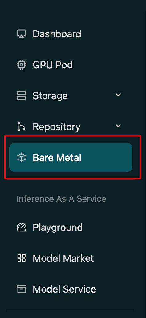 Accessing Bare Metal Section